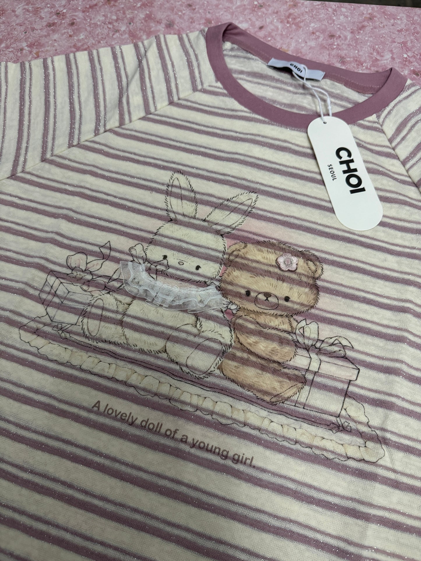 Korean Fashion Cute Animals Style T-Shirt Series | Vintage Bear & Rabbit Teddy - Kawaii Fashion Items
