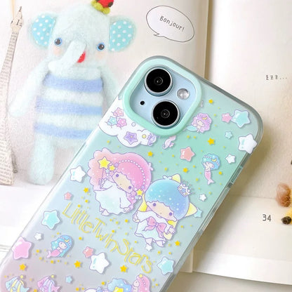 Japanese Cartoon Sanrio Little Twin Stars Mermaid Party - iPhone Case 13 14 15 Pro Promax