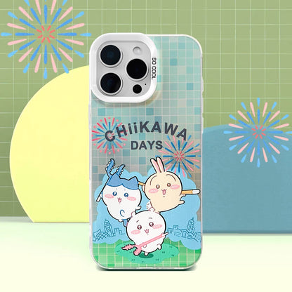 Japanese Cartoon ChiiKawa Chiikawa Day Laser Case | ChiiKawa Hachiware Usagi - Phone Case Samsung Galaxy S26 S25 S24 S23 S22 S21 FE Ultra Edge