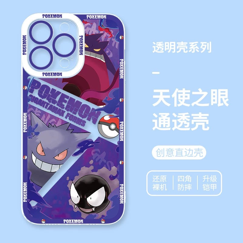 Japan Cartoon Pokemon Evolution Verison | Gengar - iPhone Case 6 7 8 PLUS SE2 XS XR X 11 12 13 14 15 16 16e Pro Promax 12mini 13mini