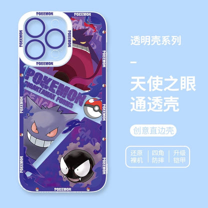 Japan Cartoon Pokemon Evolution Verison | Gengar - iPhone Case 6 7 8 PLUS SE2 XS XR X 11 12 13 14 15 16 16e Pro Promax 12mini 13mini