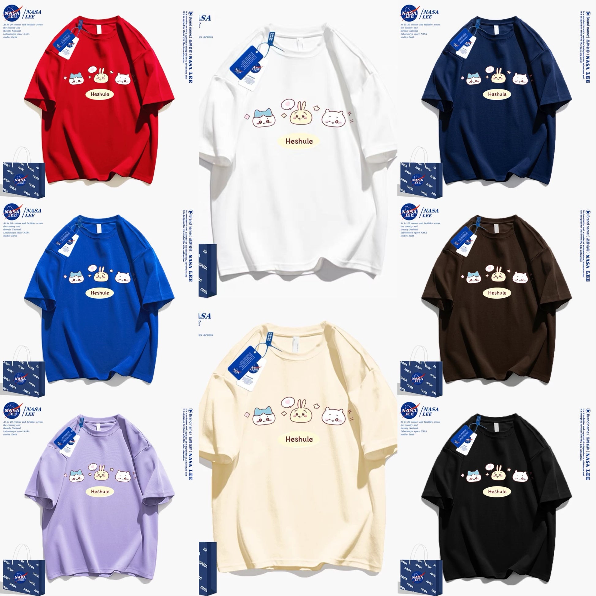 Japanese Cartoon ChiiKawa Casual Style T-Shirt Series | Chiikawa Hachiware Usagi Three Little Cute - Kawaii Fashion Items