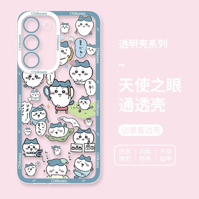 Japanese Cartoon Chiikawa Daily Emo Version | Chiikawa Hachiware Usagi Momonga - Phone Case Samsung Galaxy S26 S25 S24 S23 S22 S21 FE Ultra Edge