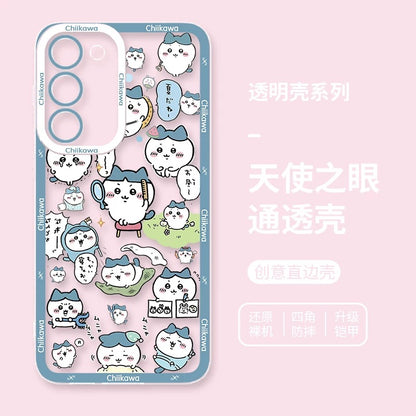 Japanese Cartoon Chiikawa Daily Emo Version | Chiikawa Hachiware Usagi Momonga - Phone Case Samsung Galaxy S26 S25 S24 S23 S22 S21 FE Ultra Edge