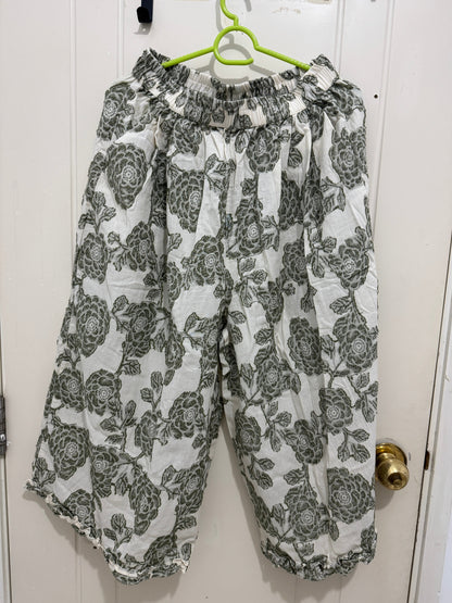 Japanese Fashion Cute Style Mori Series | Green Flower Lace Trousers - Kawaii Fashion Items
