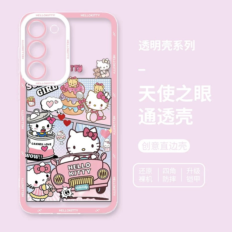 Japanese Cartoon Hello Kitty | Vintage Kitty Pink Version - Phone Case Samsung Galaxy S26 S25 S24 S23 S22 S21 FE Ultra Edge