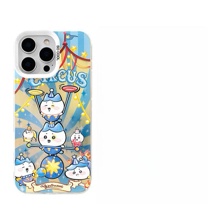 Japanese Cartoon ChiiKawa Circus Laser Case | ChiiKawa Hachiware Usagi Momonga - iPhone Case 11 12 13 14 15 16 16e 17 17e Pro Promax