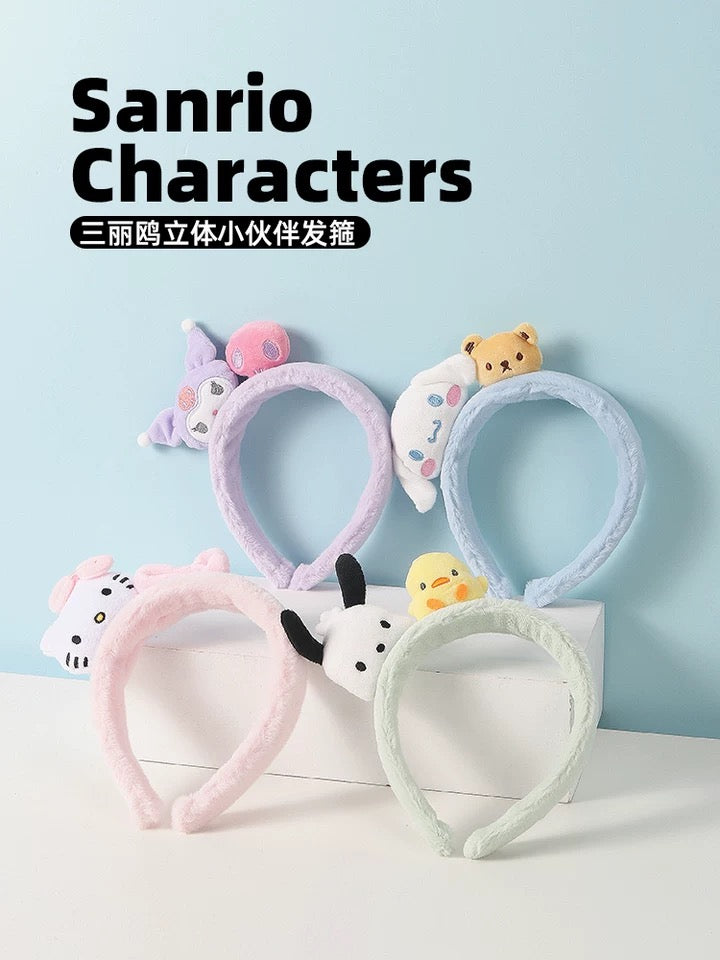 Sanrio Hello Kitty Kuromi Cinnamoroll Pochacco with friends Plush Head Headband and Hair Accessory Outfits