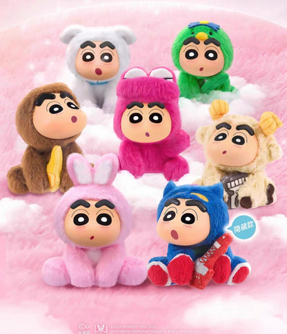 Japanese Cartoon Crayon Shin-chan Cosplay Sitting Series 1 Keychain | Sheep ChocoBi Kappa Rabbit Shiro Monkey Action Kamen - Figure Collectable Toys Mystery Blind Box