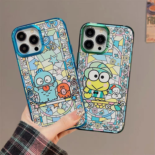 Japanese Cartoon Glass Window Style | KK Green HN Blue - iPhone Case iPhone 11 12 13 14 Pro Promax KawaiiGiftLand