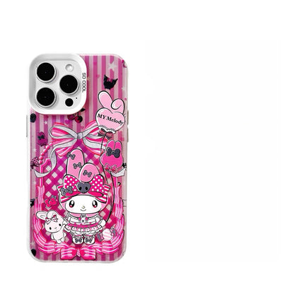 Japanese Cartoon Sanrio Circus Lolita Laser Case | My Melody Kuromi 3 Styles - iPhone Case 11 12 13 14 15 16 16e 17 17e Pro Promax