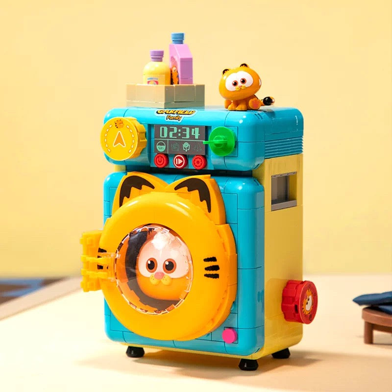Pan Tasy x Garfield Family | Washing Machine - Lovely Cat Exotic Shorthair Building Blocks Toy Collections