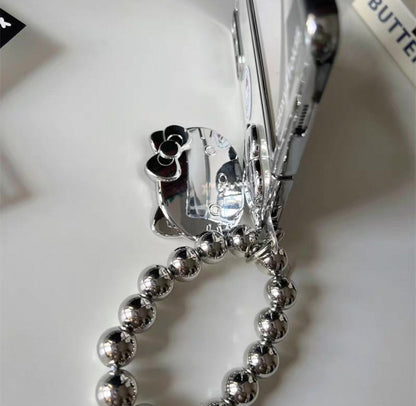 Japanese Cartoon | Silver Plating Hello Kitty with Phone Stand & Mirror - Phone Case Samsung Galaxy Z Fold 3 4 5 KawaiiGiftLand