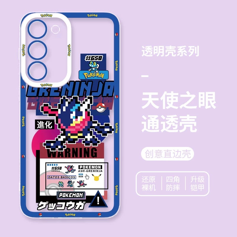 Japan Cartoon Pokemon Game Pixel Version | Tyranitar Pupitar Dragapult Arceus Lucario Rayquaza Ash Greninja Armarouge - Phone Case Samsung Galaxy S26 S25 S24 S23 S22 S21 FE Ultra Edge