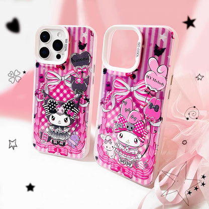 Japanese Cartoon Sanrio Circus Lolita Laser Case | My Melody Kuromi 3 Styles - Phone Case Samsung Galaxy S26 S25 S24 S23 S22 S21 FE Ultra Edge