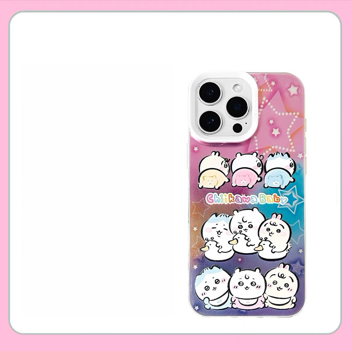 Japanese Cartoon ChiiKawa Baby Laser Case | Colourful Plaid & Star 2 Styles - iPhone Case 11 12 13 14 15 16 16e 17 17e Pro Promax