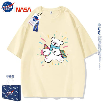 Cute Cartoon Doggie Maltese Puppy Style T-Shirt Series | Ride on Unicorn Part1 - Kawaii Fashion Items for Child & Adult Matching outfits for Parents and Children