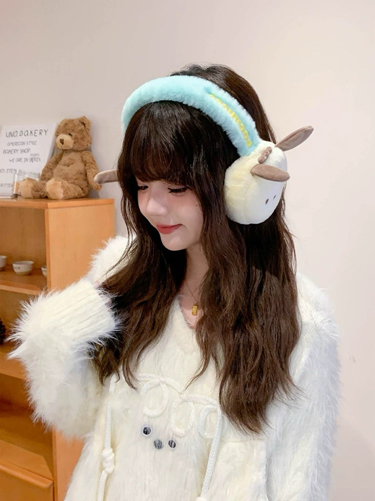 Sanrio Fluffy Earmuffs with Animals friends | My Melody Kuromi Cinnamoroll Pompompurin Pochacco - Headband and Hair Winter Accessory Outfits