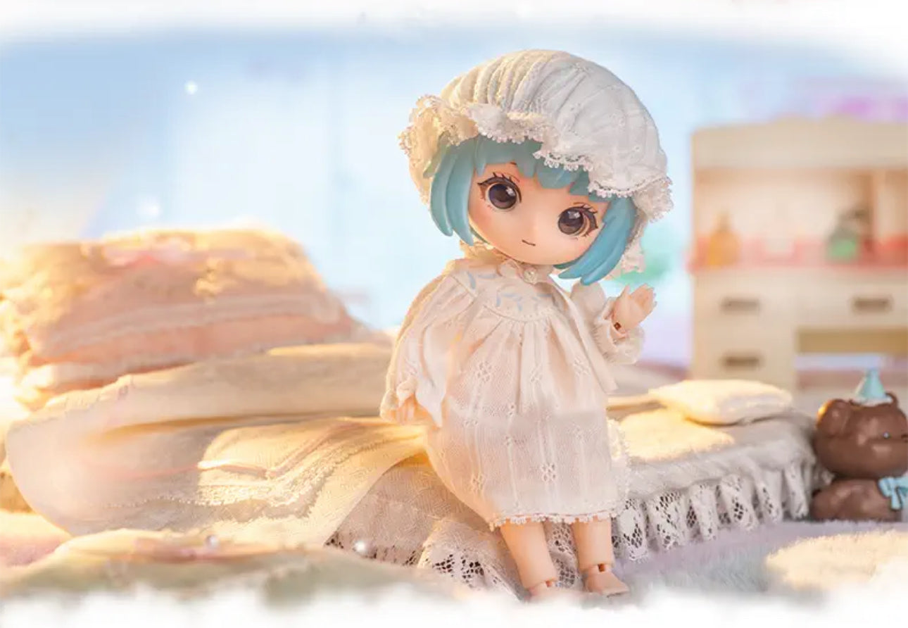 Simon Toys Liroro Summer Island | Sleeping Pajamas White Lace Cat Rabbit Frog - 1/12 ob11 11cm BJD Doll Ball Joint Doll