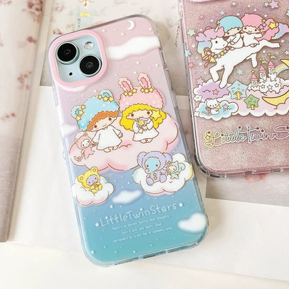 Japanese Cartoon Sanrio Little Twin Star | Cloud Party & Glitter Unicorn - iPhone Case 13 14 15 Pro Promax
