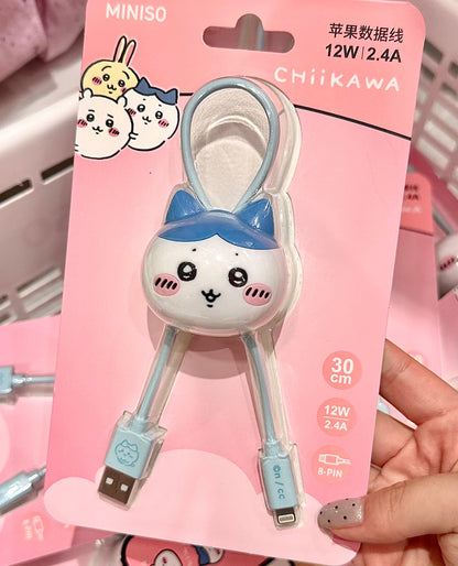 Miniso ChiiKawa | Chiikawa Hachiware Usagi - 3A Fast Charging Type-C & Lightning Data Cable