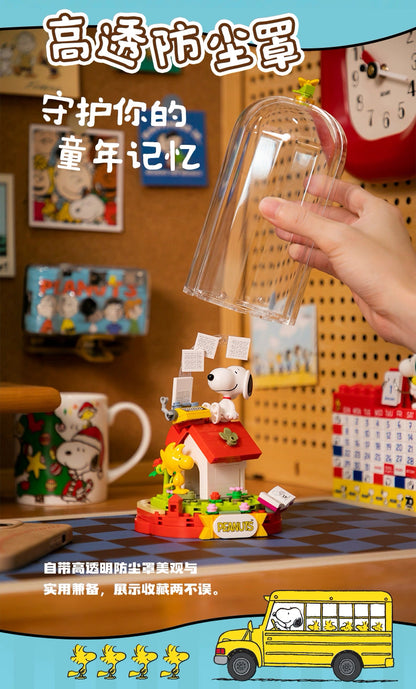 Pan Tasy x Peanut Fun Holiday Series | Cofffee Drawing Writing Time - Lovely Dog and Yellow Birds Building Blocks Toy Collections