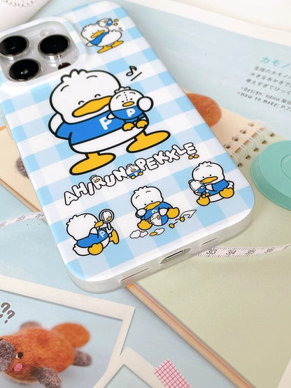 Japanese Cartoon Sanrio AhirunoPekkle Pekkle with his Plush Doll - iPhone Case 13 14 15 Pro Promax