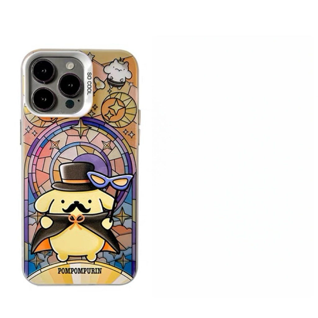 Japanese Cartoon Sanrio Magic Witch Laser Case | Hello Kitty My Melody Kuromi Cinnamoroll Pompompurin Hangydon Bad Badtz Maru 7 Styles - iPhone Case 11 12 13 14 15 16 16e 17 17e 18 Pro Promax