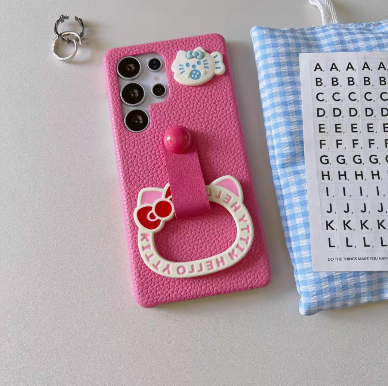 Japan Cartoon | Hello Kitty with Ring Pink Purple Hot Pink - Phone Case Samsung Galaxy S25 S24 S23 S22 S21 Plus Ultra KawaiiGiftLand