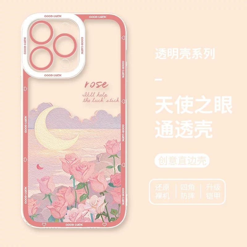 Girlish Fancy Oil Drawing | Pastel World 7 Styles - iPhone Case PLUS SE2 XS XR X 11 12 13 14 15 16 16e 17 17e Pro Promax 12mini 13mini