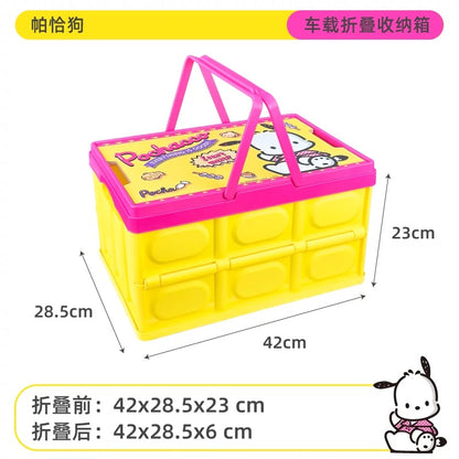 Japanese Cartoon Sanrio with Friends Camping Storage Basket | Hello Kitty My Melody Kuromi Cinnamoroll Pochacco -  Car Bedroom