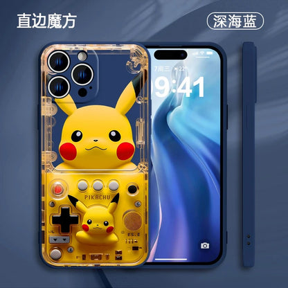 Japan Cartoon Pokemon Fun 3D Print Game Console Version Colour Silicone Case | Pikachu Bulbasaur Squirtle Charmander Psyduck Jigglypuff Eevee Gengar -  iPhone Case PLUS SE2 XS XR X 11 12 13 14 15 16 16e 17 17e Pro Promax 12mini 13mini
