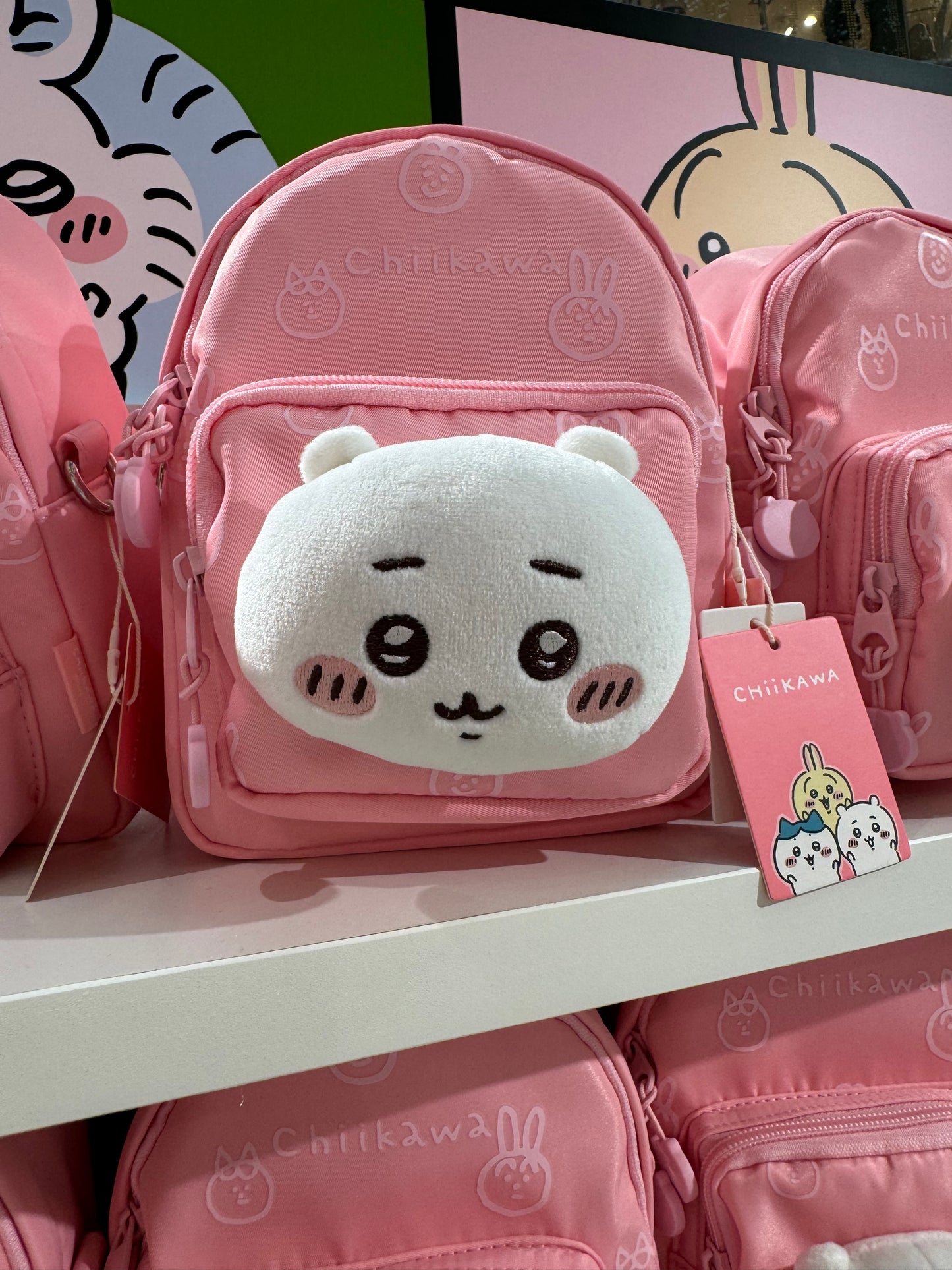 ChiiKawa X Miniso | ChiiKawa Hachiware Usagi Plush Head Mini Shoulder Bag - Kawaii Item Plush Cute Decoration