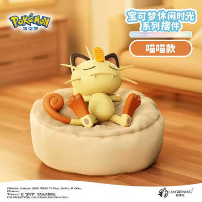 Japan Cartoon Pokemon Casual Time Series Part 2 | Sleeping Pikachu Charmander Meowth Slowpoke Munchlax Rowlet - Figure Kawaii Decoration KawaiiGiftLand