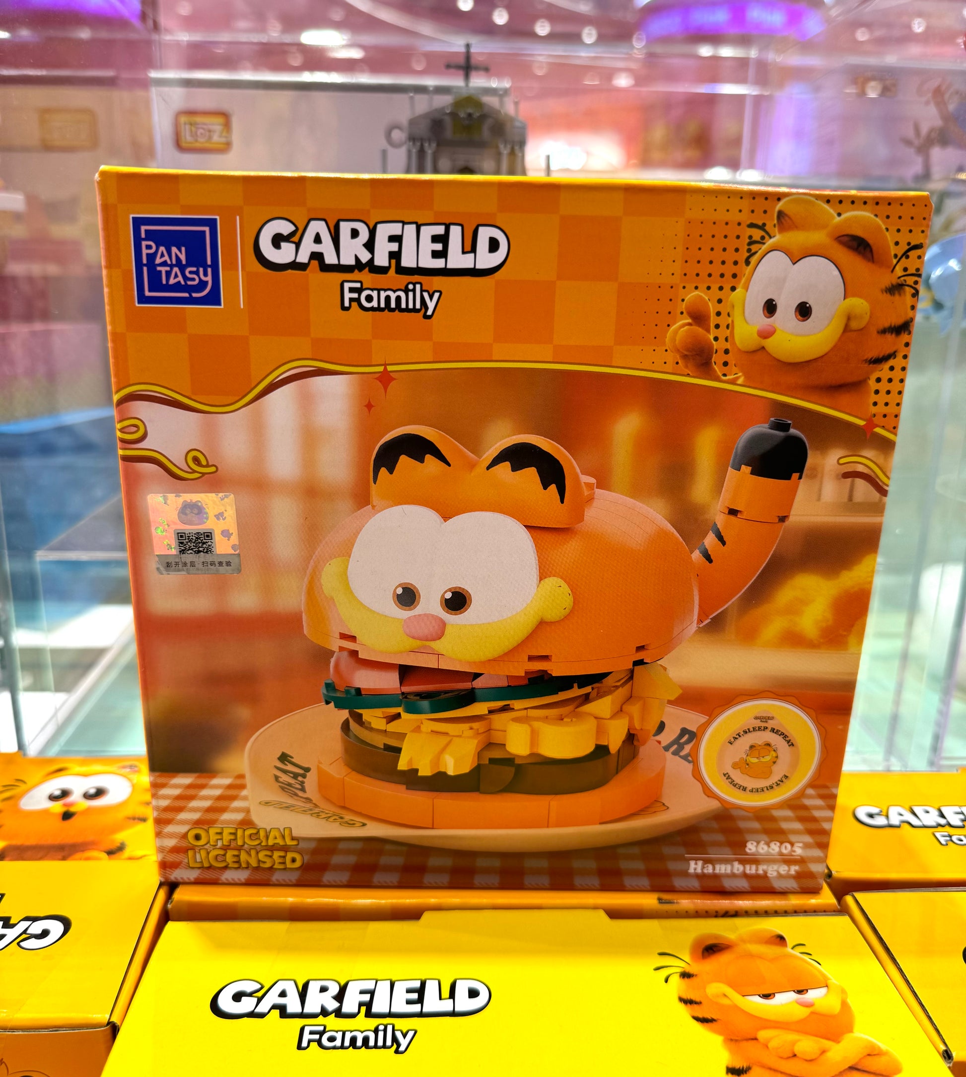 Pan Tasy x Garfield Family | Hamburger - Lovely Cat Exotic Shorthair Building Blocks Toy Collections 