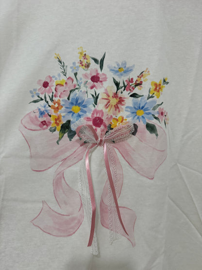 Korean Fashion Garden Style Shirt Series | Pink Flower Bouquet - Kawaii Fashion Items