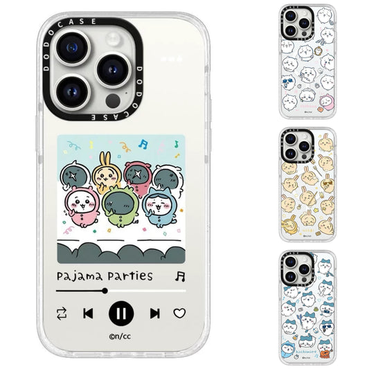 Japanese Cartoon ChiiKawa Clear with Transparent Frame Phone Case |  Pajamas Song & Full Screen Fun Emo ChiiKawa Hachiware Usagi - iPhone Case 12 13 14 15 16 17 Pro Promax