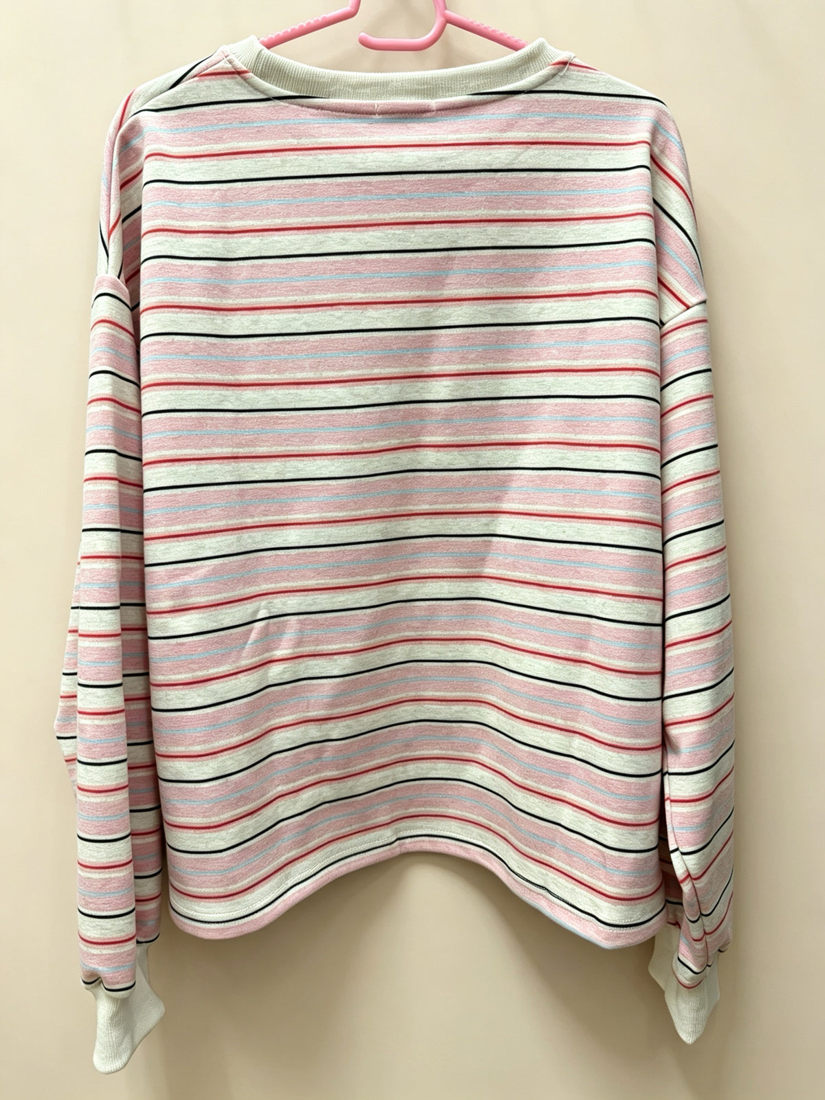 Korean Fashion Autumn Winter Long-sleeved Series | Pink Stripe with Heart Label - Kawaii Fashion Items