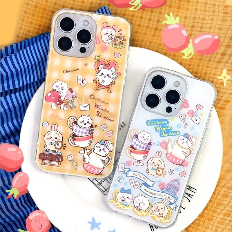 Japanese Cartoon ChiiKawa Wonder Time Tea | Matt Yellow & White Case - Phone Case Samsung Galaxy S26 S25 S24 S23 S22 S21 FE Ultra Edge