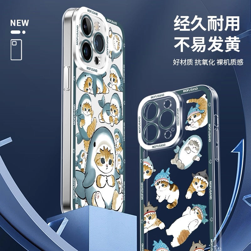 Japanese Cartoon Mofusand | 4 Mofusand Traveling - iPhone Case 6 7 8 PLUS SE2 XS XR X 11 12 13 14 15 16 16e Pro Promax 12mini 13mini - KawaiiGiftLand