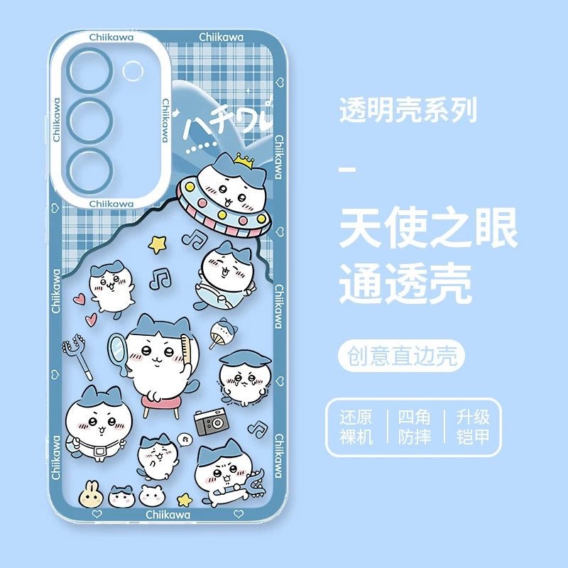 Japanese Cartoon ChiiKawa UFO Version Clean Case | Chiikawa Hachiware Usagi Momonga - Phone Case Samsung Galaxy S26 S25 S24 S23 S22 S21 FE Ultra Edge