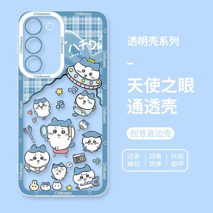 Japanese Cartoon ChiiKawa UFO Version Clean Case | Chiikawa Hachiware Usagi Momonga - Phone Case Samsung Galaxy S26 S25 S24 S23 S22 S21 FE Ultra Edge