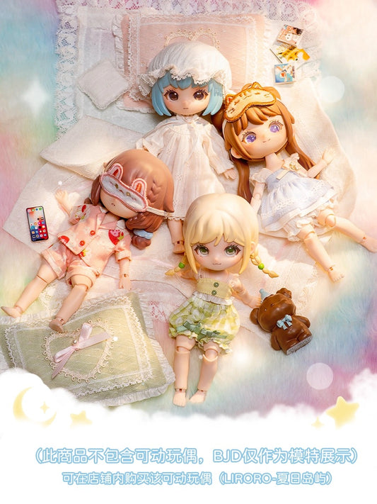 Simon Toys Liroro Summer Island | Sleeping Pajamas White Lace Cat Bunny Frog - 1/12 ob11 11cm BJD Doll Ball Joint Doll