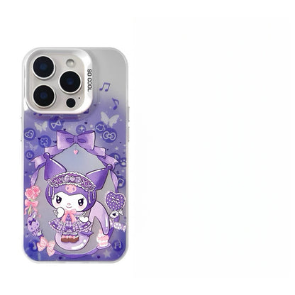 Japanese Cartoon Sanrio Piano Melody Laser Case | Hello Kitty My Melody Kuromi Cinnamoroll Pompompurin Hangyodon 6 Styles - iPhone Case 11 12 13 14 15 16 16e 17 17e Pro Promax