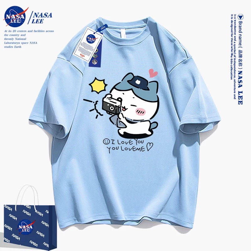 Japanese Cartoon ChiiKawa Casual Style T-Shirt Series | Hachiware Happy Picnic with Camera - Kawaii Fashion Items
