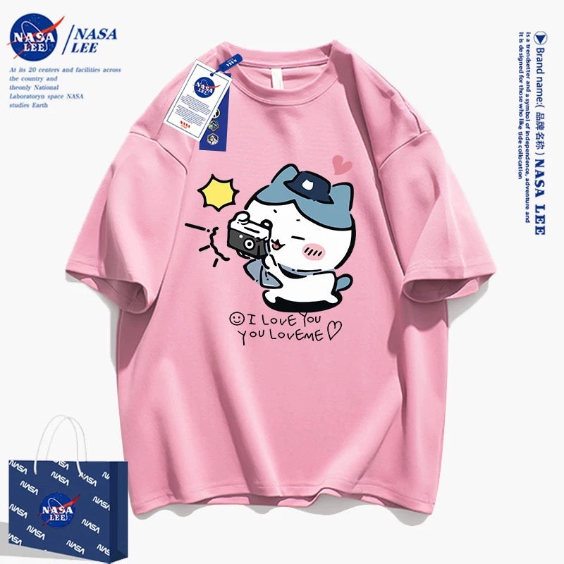 Japanese Cartoon ChiiKawa Casual Style T-Shirt Series | Hachiware Happy Picnic with Camera - Kawaii Fashion Items