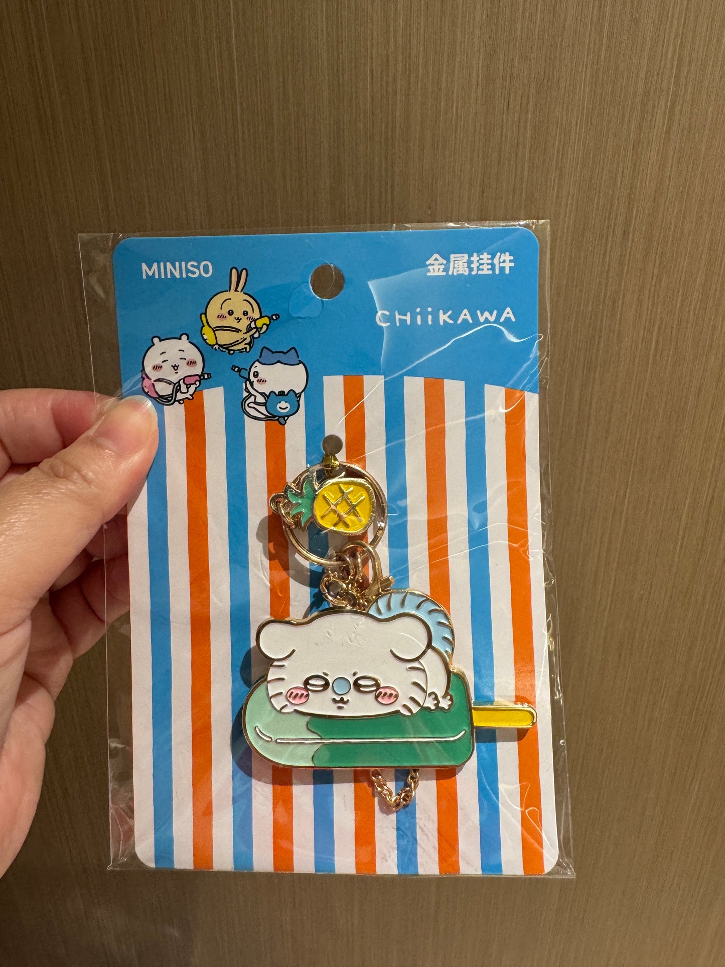 ChiiKawa X Miniso Hot Summer Series | ChiiKawa Hachiware Usagi Momonga On Popsicle Metal Keychain - Kawaii Items Room Decoration