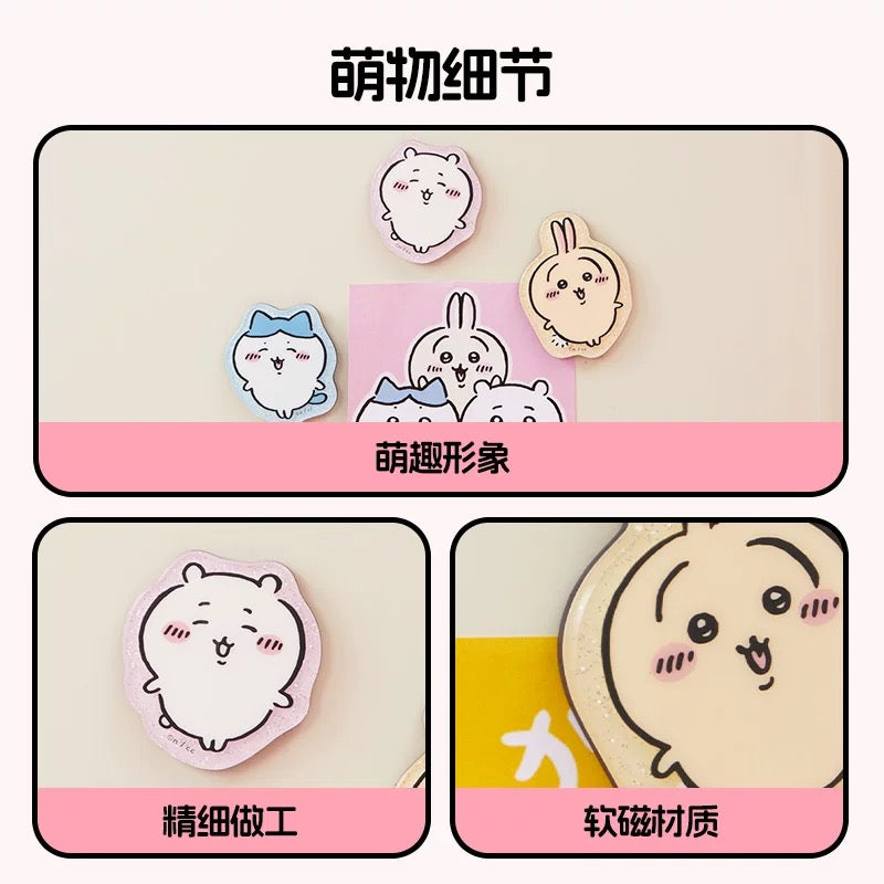 ChiiKawa X Miniso | ChiiKawa Hachiware Usagi Momonga Kurimanju Rakko Magnet with Card - Kawaii Item Cute Accessories