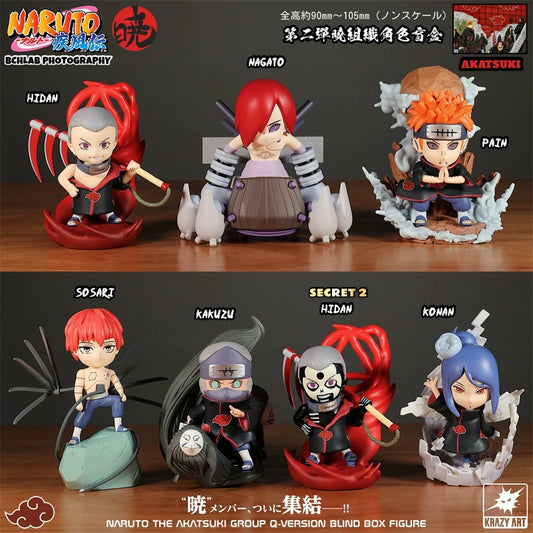 Naruto Ninja The Akatsuki Group Q Version Series Part 2 | Naruto Shippuuden Hidan Nagato Pain Sasori Kakuzu Konan - Figure Collectable Toys Mystery Blind Box