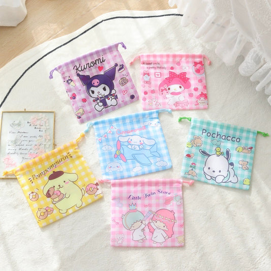 Japanese Cartoon Little Cloth Bag | My Melody Kuromi Little Twin Stars Cinnamorll Pompompurin Pochacco - Kawaii Little Bag 